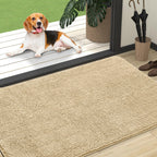 OLANLY Dog Door Mat for Muddy Paws 47x32, Super Absorbent Chenille Mud Mat