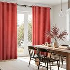 Christmas Red Linen 120 Inch Curtains for Living Room Light Filtering Semi Sheer Curtain Back Tab Vintage Rustic Neutral Luxury Home Decor Floor to Ceiling High Window for Bedroom 52x120,2 Panels