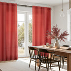 Christmas Red Linen Curtains 108 Inches Long for Living Room Light Filtering Semi Sheer Curtain Back Tab Vintage Neutral Rustic Home Decor Floor to Ceiling High Window for Bedroom 52x108,2 Panels