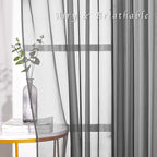 NICETOWN Sheer Curtains 84 Inches - Long Grommet Elegant Light Filter Sheer Voile Drapes Panels Room Decor for Bathroom/Living Room (54" Wide, Dark Grey, 2 Panels)