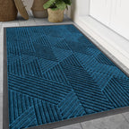 Smiry Front Door Mat Outside Entrance, Low Profile Rubber Doormat, 47x32