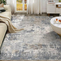 UERMEI 9x12 Area Rug Living Room Rugs - Washable Neutral Modern Abstract Soft Thin Large Rug Indoor Floor No Slip Rug Carpet for Bedroom Under Dining Table Home Office Decor - Blue Grey