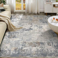 UERMEI 5x7 Area Rug Living Room Rugs - Washable Neutral Modern Abstract Soft Thin Large Rug Indoor Floor No Slip Rug Carpet for Bedroom Under Dining Table Home Office Decor - Blue Grey