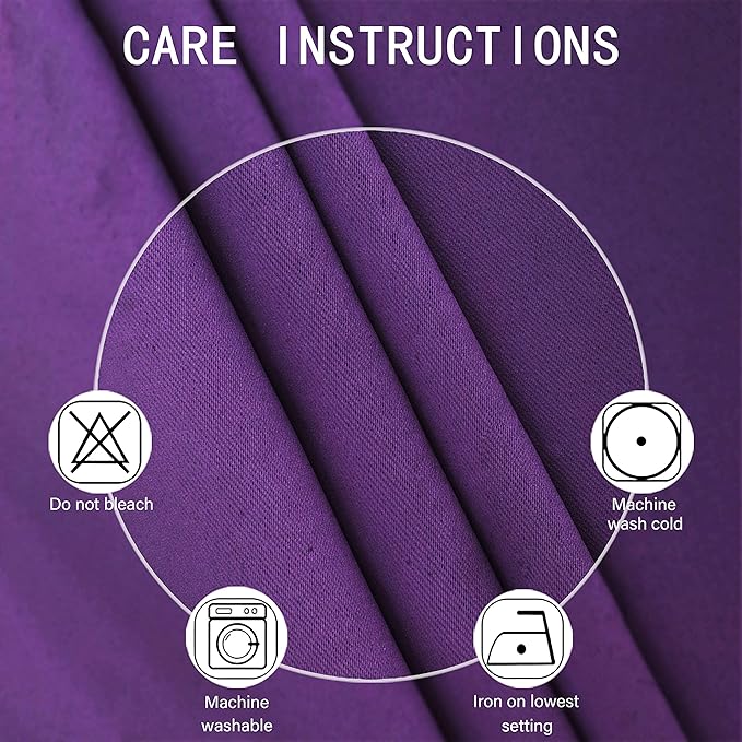 LEMOMO Purple Blackout Curtains 40 x 63 Inch Length/Set of 2 Curtain Panels/Thermal Insulated Room Darkening Blackout Curtains for Bedroom