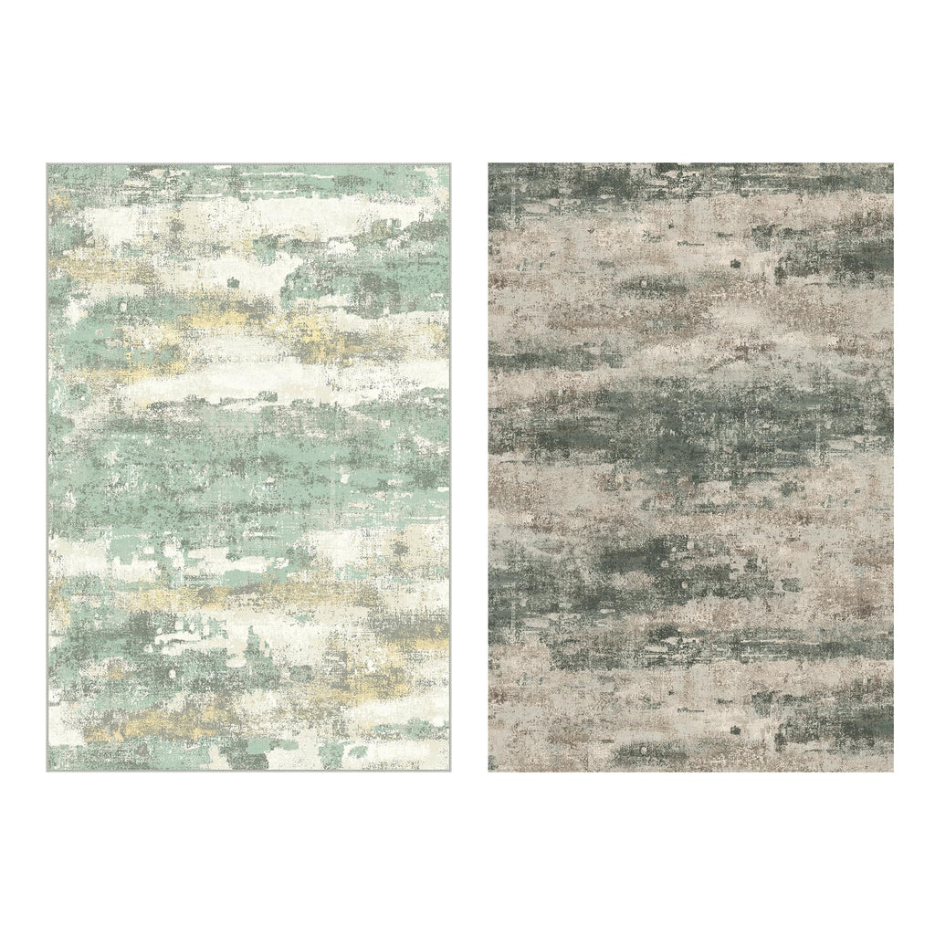 BEIMO 5x7 Area Rug for Bedroom, Green Washable Abstract Reversible Rug