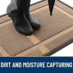 OLANLY Front Door Mat Outside 47x23, All-Season Heavy-Duty Rubber Doormat