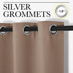 NICETOWN Bedroom Blackout Curtains and Drapes, Set of 2, 55 by 102 Inch, Cappuccino, Window Treatment Thermal Insulated Solid Grommet Blackout Draperies for Bedroom
