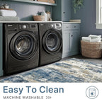 Runner Rug for Hallway Kitchen, 2'6"x10' Machine Washable Runners Rug for Entryway, Soft Modern Abstract Throw Rugs, Low Pile Floor Cover with Non Slip Backing, Navy Beige