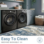 BEIMO 5x7 Area Rugs for Bedroom, Navy Beige Washable Abstract Non Slip Rug