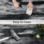TWINNIS Super Soft Shaggy Rugs Fluffy Carpets, 5x8 Feet, Indoor Modern Plush Area Rugs for Living Room Bedroom Kids Room Nursery Home Decor, Upgrade Anti-Skid Rectangular Fuzzy Rug, Black Gray