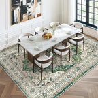 zesthome 9x12 Area Rugs,Stain Resistant Washable Rug,Ultra-Thin Rugs for Living Room,Bedroom,Non-Slip Backing Home Decor Large Area Rug (Green,9'x12')