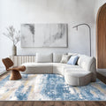 BEIMO 5x7 Area Rugs for Bedroom, Blue Cream Washable Abstract Non Slip Rug