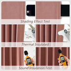 Dusty Rose 100% Blackout Linen Curtains 72 Inch Length 2 Panels Set for Girls Bedroom Back Tab Thermal Insulated Black Out Drapes Room Darkening Farmhouse Style for Bedroom Window Curtains 52x72