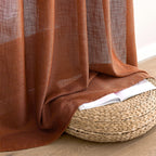 MIULEE Burnt Orange Fall Linen Curtains 52x84 Inch for Bedroom Living Room