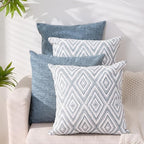 HPUK Decorative Throw Pillow Covers Set of 4 Couch Pillows Accent Cushion Cover for Couch Sofa Living Room, 20"x20" inches, Blue