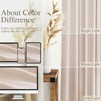 Nanspring Natural White Linen Curtains 96 Inches Long for Living Room Light Filtering Neutral Farmhouse Decor Curtains Back Tab and Rod Pocket Privacy Sheer Curtain for Bedroom 52x96, 2 Panels