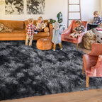Quntue Rugs for Living Room 5x7, Soft Shaggy Modern Shag Area Rug for Bedroom, Upgrade Non-Slip Plush Fluffy Carpet for Kids Boys Girls Room Home Decor Aesthetic, Dark Grey