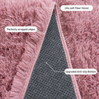Quntue Rugs for Living Room 8x10, Soft Shaggy Modern Shag Area Rug for Bedroom, Upgrade Non-Slip Plush Fluffy Carpet for Kids Boys Girls Room Home Decor Aesthetic, Blush