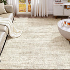 UERMEI 10x12 Area Rug Living Room Rugs - Washable Neutral Modern Abstract Soft Thin Rug Indoor Floor No Slip Rug Carpet for Bedroom Under Dining Table Home Office Decor - Beige/Brown