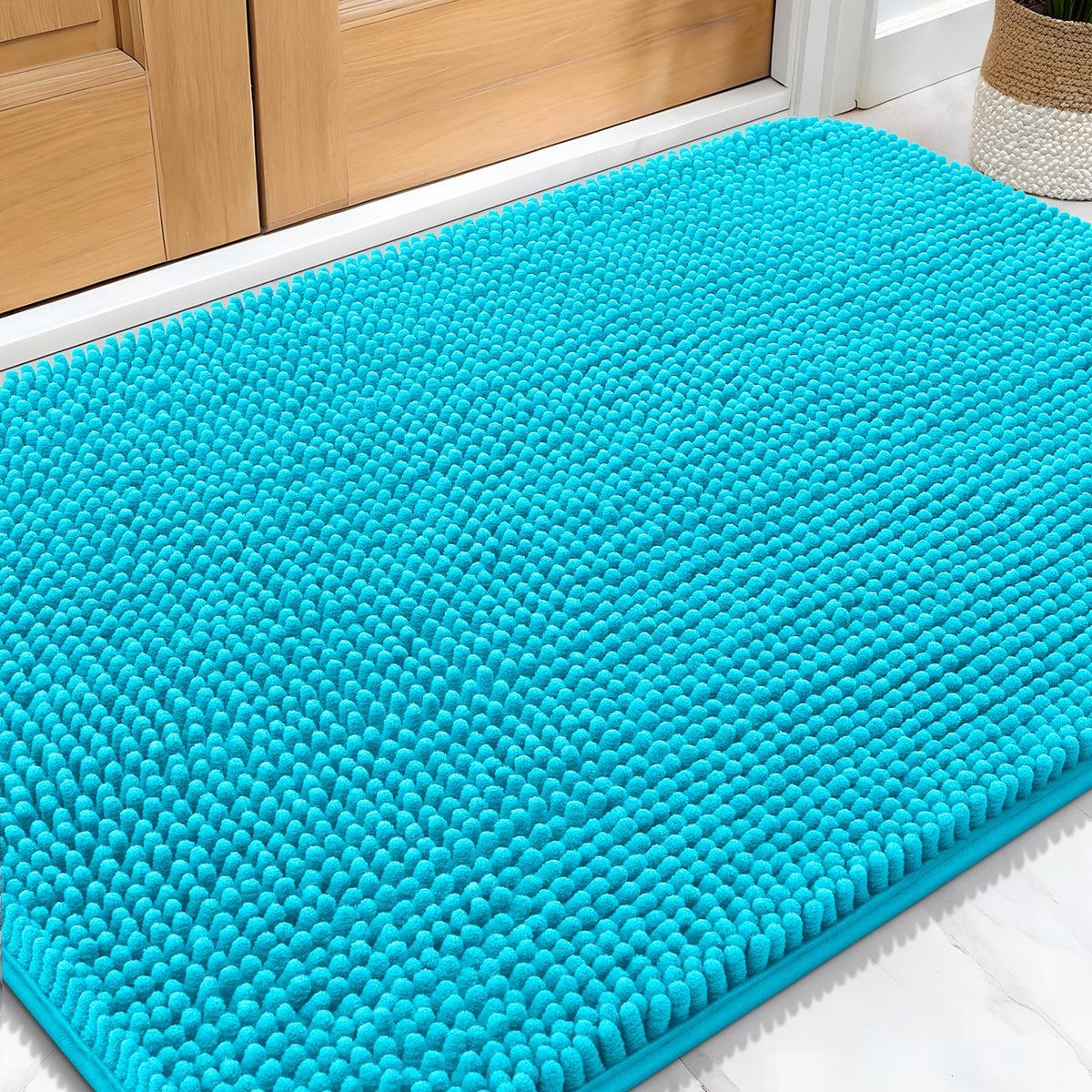 OLANLY Dog Door Mat for Muddy Paws 34x21, Super Absorbent Chenille Mud Mat