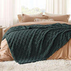 Bedsure GentleSoft King Size Spring Blanket for Bed - Super Soft Cozy Blankets for Kids Girls, Large Fuzzy Fleece Throw for Bedroom Decor, Dark Green,108x90 Inches