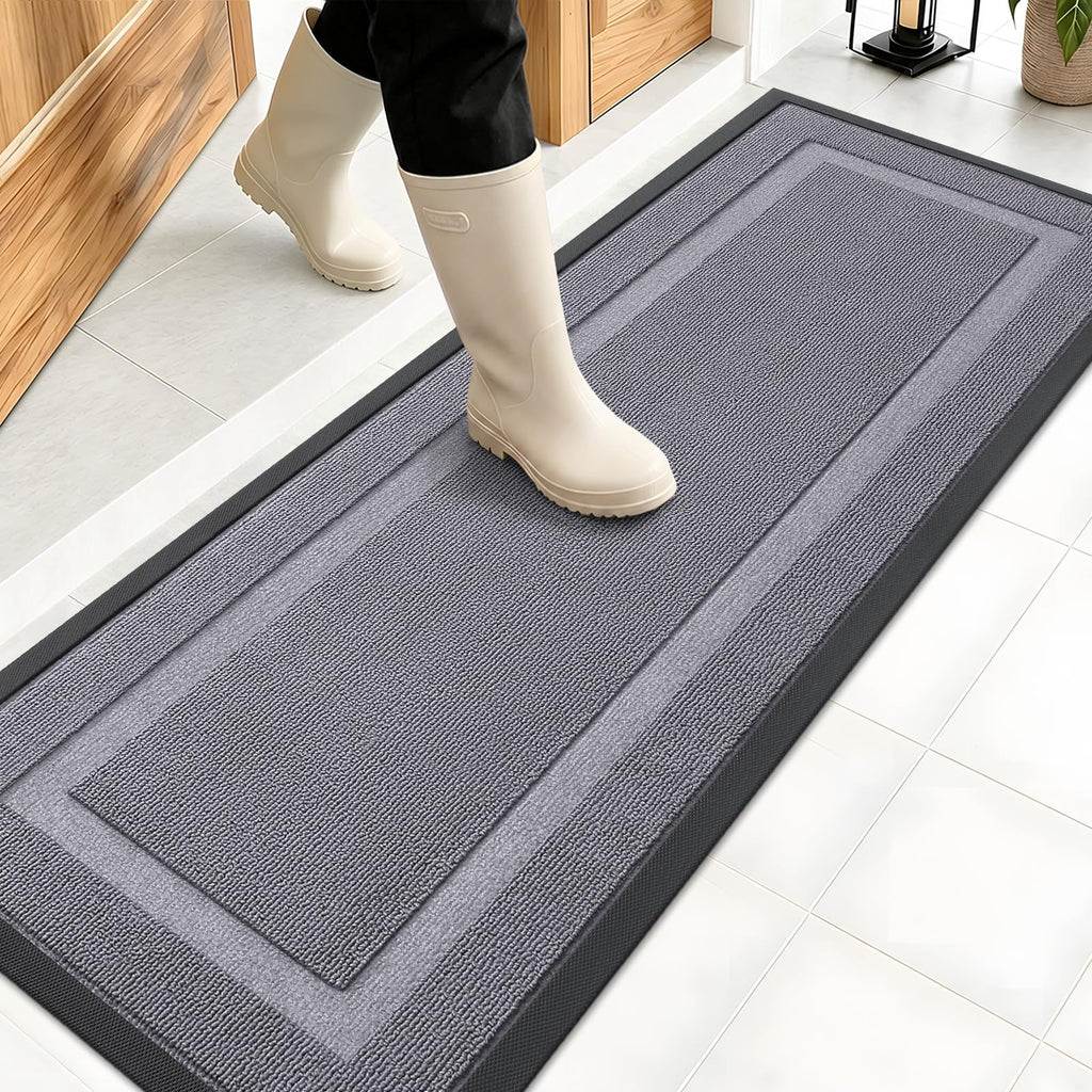 OLANLY Front Door Mat Outside 47x17, All-Season Heavy-Duty Rubber Doormat