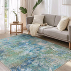 BEIMO 4x6 Area Rugs for Bedroom, Blue Green Washable Abstract Non Slip Rug