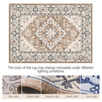 Lofus 3x5 Area Rugs for Living Room Bedroom, Small Carpet Floral Brown