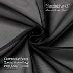 Simplebrand Black Sheer Kitchen Cafe Curtains - 36X36 Inch, 2 Paneled Tier Curtain Rod Pocket Sheers for Bathrooms, Small Windows