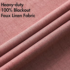 MIULEE 100% Blackout Linen Curtains for Bedroom 52x84 Inches Dusty Rose