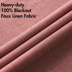 MIULEE 100% Blackout Linen Curtains for Bedroom 42x63 Inches Dusty Rose