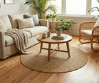 Hausattire Jute Braided Round Rug, Natural, 4 ft