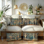 Rustic William Morris Inspired Forest Decor Pillow Covers 12x20 Set of 4,Vintage Botanical Nature Landscape Decorative Throw Pillow Covers for Home Bedroom Living Room,Fall Home Room Decor