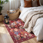 Babovid Red Floral Hallway Runner Rug 2x5 for Bedroom Kitchen