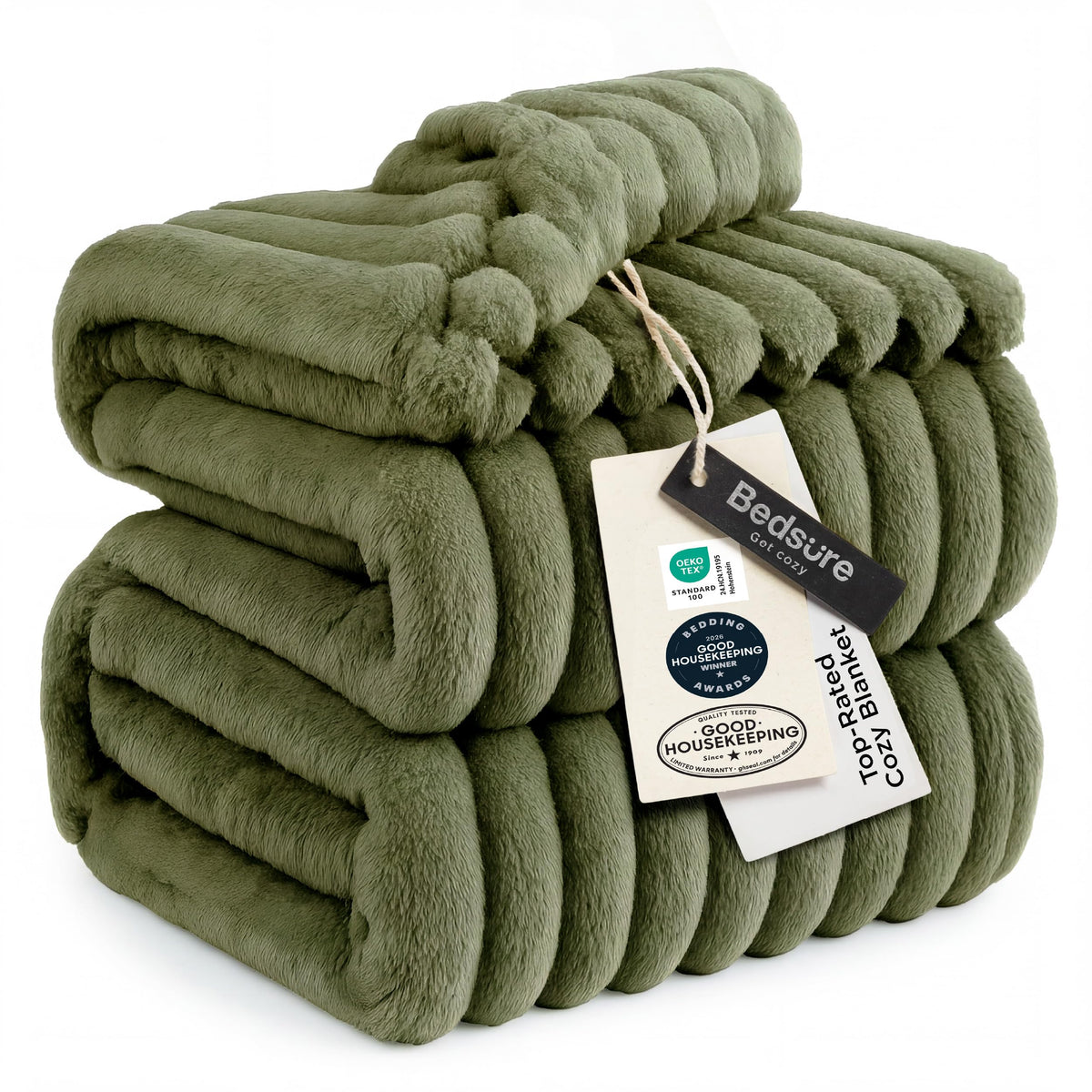 Bedsure Soft Cal Size Blanket for Bed Beige 102"x96"