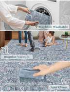 SERISSA 2'6"x10' Washable Non Slip Floral Boho Runner Rug for Hallway