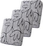 Smiry Printed Couch Cushion Covers, Stretch Soft Couch Covers for Sofa, Washable Non-Slip Sofa Slipcover Furniture Protector for Indoor and Outdoor (3 Pack, Grey and Black)