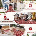 Christmas Runner Rug 2x6 Washable Rugs, Boho Christmas Tree Snowflake Rug Non-Slip Soft Low Pile Non Shedding Indoor Holiday Carpet for Bedroom Bathroom Laundry Staircase Foyer (XmasRed, 2'x6')