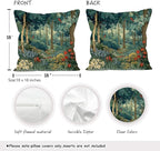 Rustic Forest Green Pillow Covers 18x18 Set of 4, Cottagecore Summer Lemon Forest Nature Botanical William Morris Inspired Decorative Throw Pillow Covers for Sofa Bed Bedroom Living Room