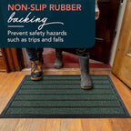 ubdyo Extra Durable Door Mat - Dirt Trapping Outdoor Welcome Mats - Non-Slip Outdoor Indoor Entrance - Low Profile Front Doormat (30" x 17", Bright Green)