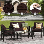 8Pcs Outdoor Cushion Covers, Patio Cushion Covers,Stretch Elastic Slipcovers, Replacement Washable & Reusable Furniture Protector for Patio Couch,Thick Jacquard Fabric(Coffee, Cover Only)