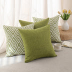 HPUK Throw Pillow Covers 20x20, 4 Pack, Green Textured Couch Pillow Covers