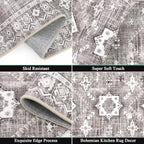 HEBE Boho Kitchen Rug Sets 3 Piece with Runner Non Slip Kitchen Rugs and Mats Washable Kitchen Mats for Floor Thick Kitchen Floor Mat Carpet Runner Rugs for Hallway Laundry Holiday Decor
