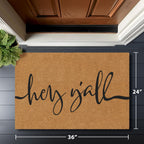 Barnyard Designs Natural Coco Coir Non-Slip Doormat (24x36, Y'all)