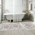 4 Pieces Kitchen Rug Set: Washable Water Resisitant Carpet for Sink Stove Area Soft Floor Mats with Non-Slip Backing for Bathroom Low-Pile Runners for Family with Elderly Dogs(2x3+2x4+2x5+2x6,Brick)