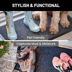 Sierra Concepts Front Door Mat Welcome Floor Mats - Entryway Indoor Outdoor Entrance Doormat, Patio, Porch, Muddy Shoe, Inside Outside Low Profile, 30x17 inches, 2-Pack Gray