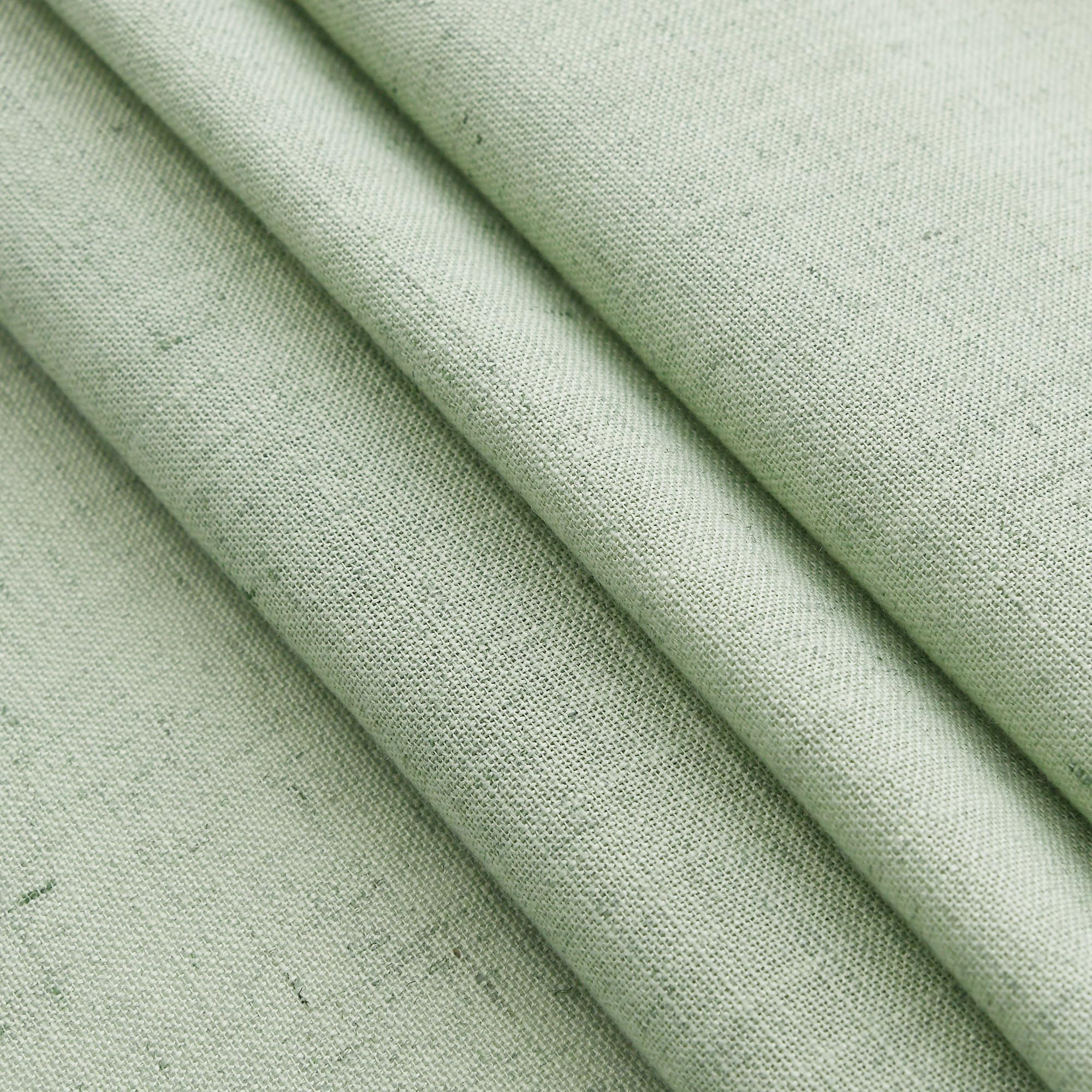 Mist Sage Linen Curtains 63 Inches Long 2 Panel Sets for Living Room Bedroom Rod Pocket Back Tab Light Filtering Drape for Kitchen Window Short Protect Privacy Curtain Modern Farmhouse Decor 52x63
