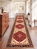 SERISSA 2'6"x14' Washable Non Slip Boho Runner Rug for Hallway，Red Black