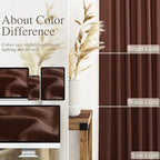Rustic Brown Linen Curtains 63 Inches Long 2 Panel Sets for Living Room Bedroom Rod Pocket Back Tab Light Filtering Drape for Kitchen Window Short Protect Privacy Curtain Modern Farmhouse Decor 52x63