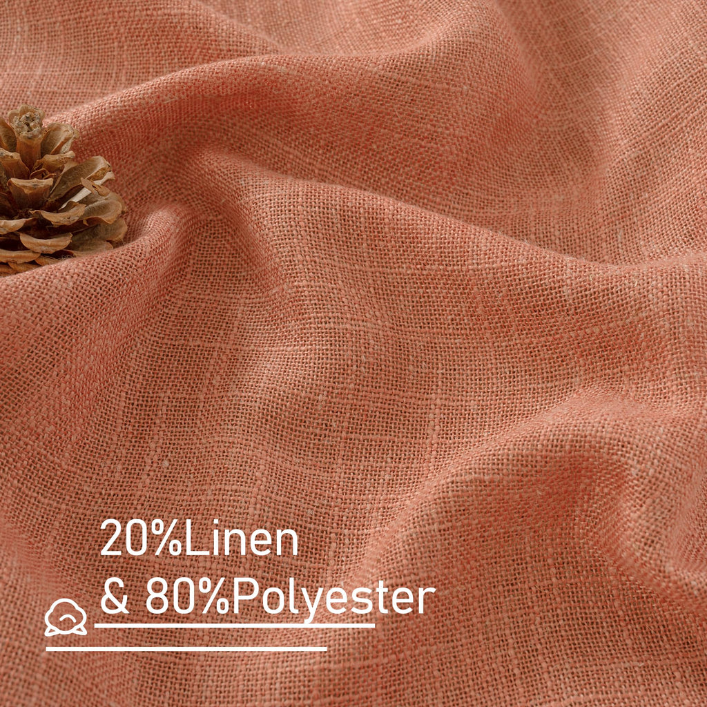 LAMIT Light Filtering Linen Curtains 63 inches Long for Bedroom 2 Panels